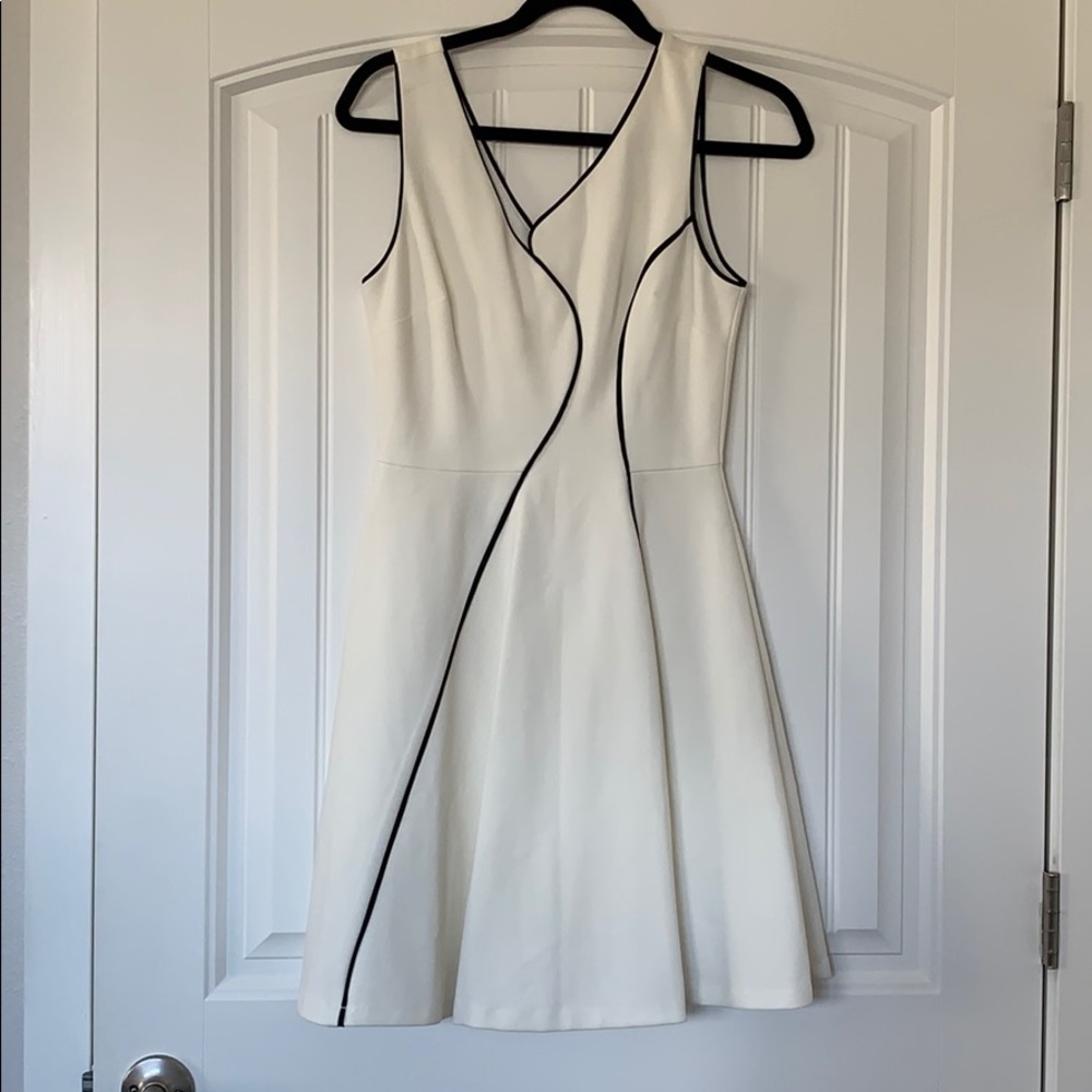 White piped dress